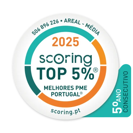 Scoring TOP 5% 2025 seal — best SMEs in Portugal, fifth consecutive year